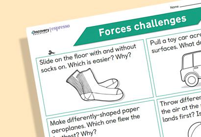 forces challenge worksheet activity