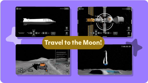 Travel to the moon graphic