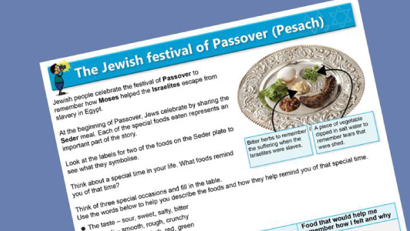 Passover worksheet